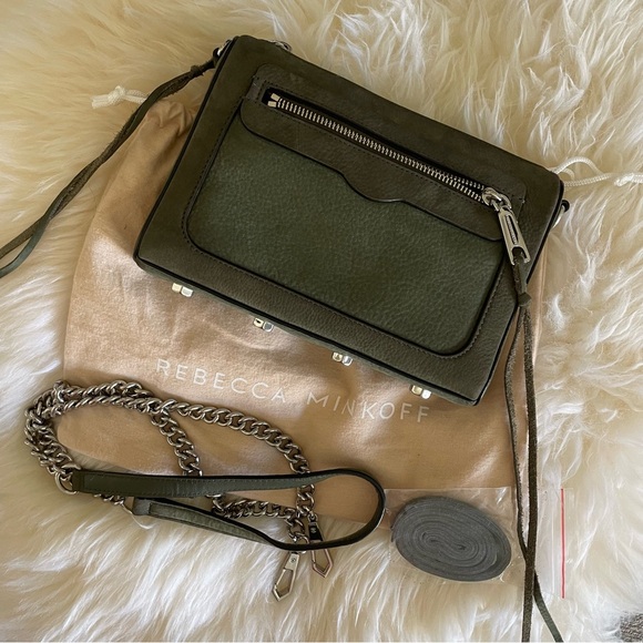 Rebecca Minkoff Handbags - Rebecca Minkoff Olive Green Mini Crossbody with Silver Hardware